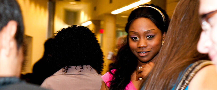 Young black woman with makeup